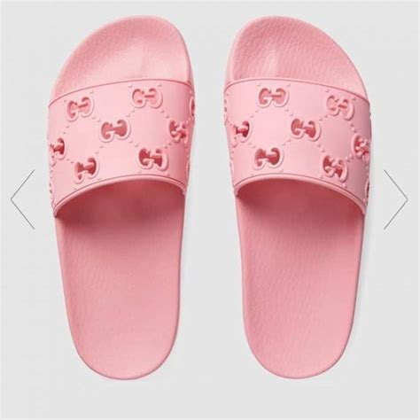 pink gucci slides with fur|Gucci flip flops for women.